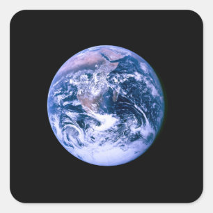 Sticker Carré La Terre vue depuis l'espace "Marbre Bleu"