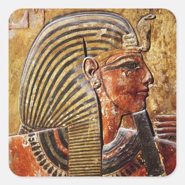 Sticker Carré La tête de Seti I de la Tombe de Seti (Devant)