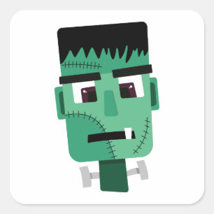 Sticker Carré La tête du monstre Frankenstein