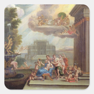 Sticker Carré La toilette de Vénus, XVIIIème siècle