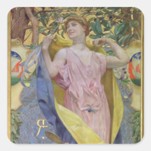 Sticker Carré La toilette féminine (panneau)