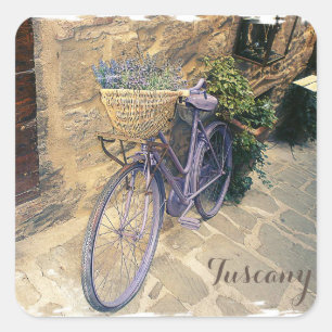 Sticker Carré La Toscane, Italie. Illustration