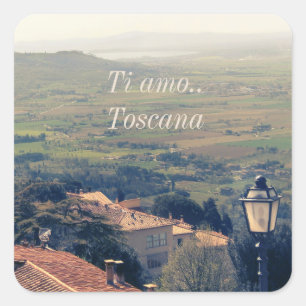 Sticker Carré La Toscane. L'Italie. Cortona.