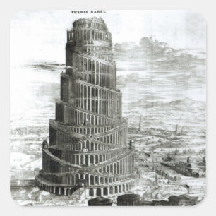 Sticker Carré La tour de Babel, 1679