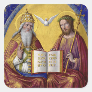 Sticker Carré La trinité sainte par Jean Bourdichon circa 1508