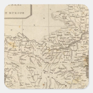 Sticker Carré La Turquie en Europe Carte par Arrowsmith