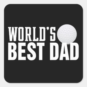Sticker Carré La Typographie du meilleur papa du monde Golf   St