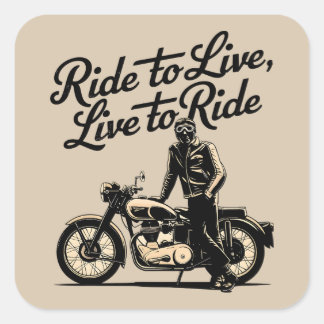 Sticker Carré La vie à moto : L'esprit motard