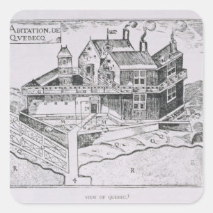 Sticker Carré La vue de Champlain du Québec