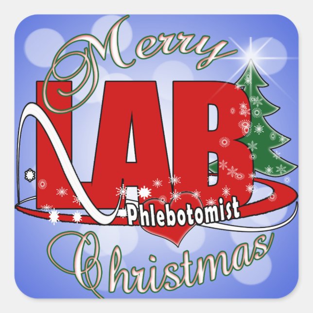 STICKER CARRÉ LAB PHLEBOTOMISTE NOËL (Devant)