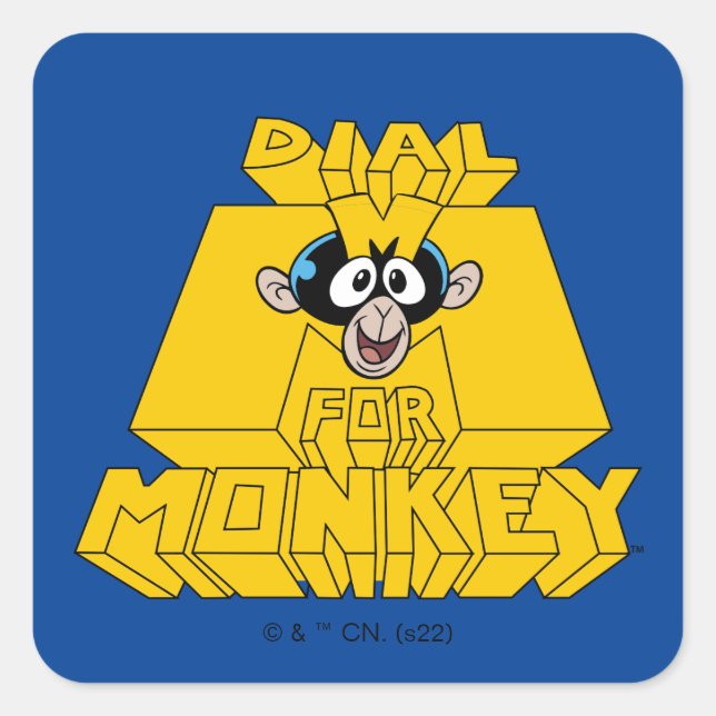 Sticker Carré Laboratoire de Dexter - Composez M pour singe (Devant)