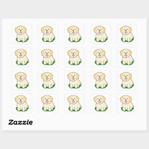 Sticker Carré Laboratoire jaune LR kawaii