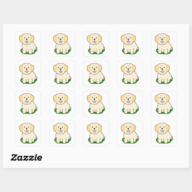 Sticker Carré Laboratoire jaune LR kawaii (Feuille)