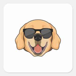 Sticker Carré Labrador avec lunettes de soleil