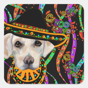 Sticker Carré Labrador Retriever