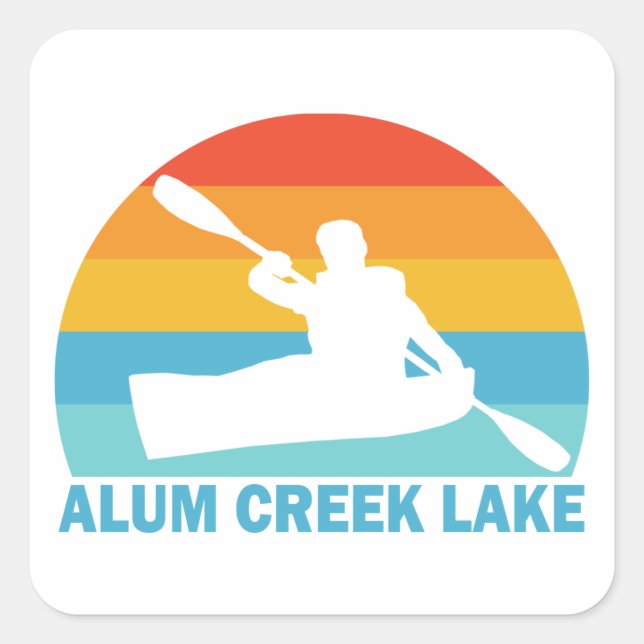 Sticker Carré Lac Alum Creek Ohio Kayak (Devant)
