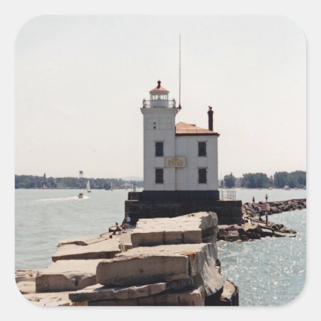 Sticker Carré Lac Erie Lighthouse (Devant)