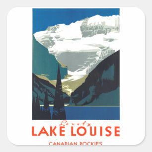 Sticker Carré Lac Louise Rockies Canada