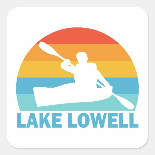 Sticker Carré Lac Lowell Idaho Kayak (Devant)