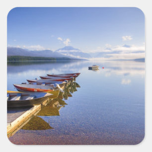 Sticker Carré Lac McDonald, Parc national des Glaciers, Montana,