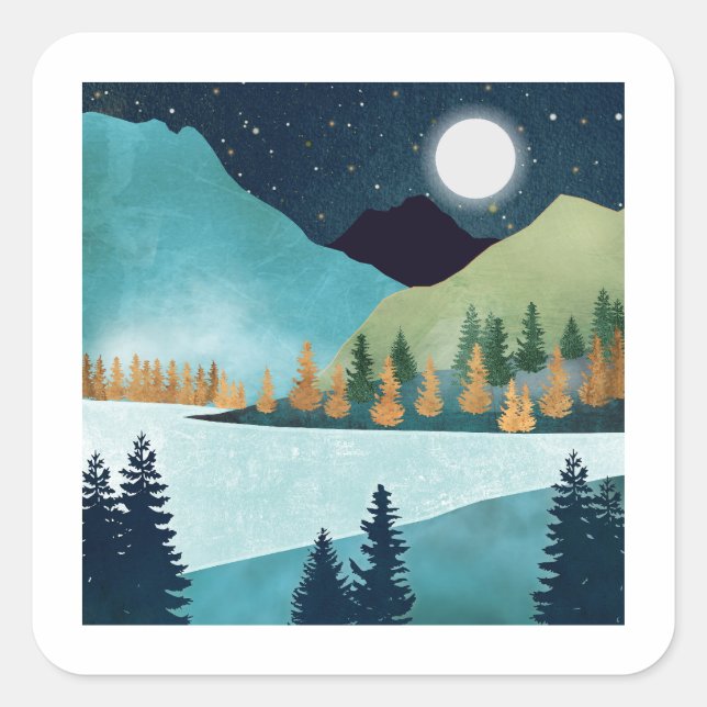 Sticker Carré Lac Moonrise (Devant)