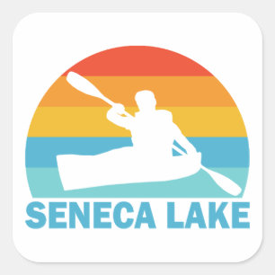 Sticker Carré Lac Seneca, kayak à New York