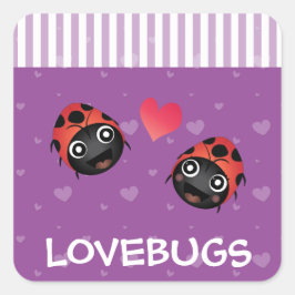 Sticker Carré Ladybug Love