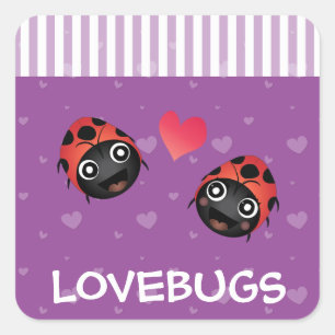 Sticker Carré Ladybug Love