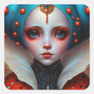 Sticker Carré Ladybug Queen Cute Imaginaire Art