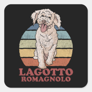 Sticker Carré Lagotto Romagnolo   Propriétaire de chien Lagotto 