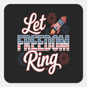 Sticker Carré Laissez Freedom Ring Drôle Citation