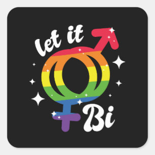 Sticker Carré Laissez-le Bi Pride