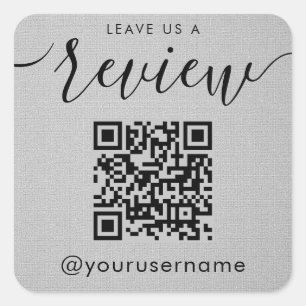 Sticker Carré Laissez-nous un commentaire QR Code Grey Instagram