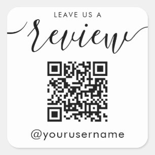 Sticker Carré Laissez-nous un commentaire QR Code White Instagra