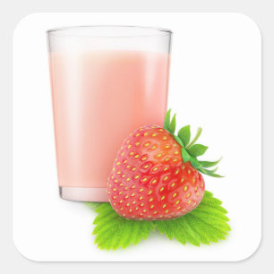 Sticker Carré Lait de fraise