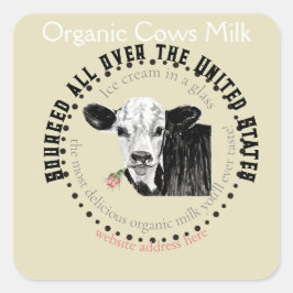 Sticker Carré lait de vache biologique