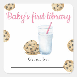 Sticker Carré Lait et biscuits Première bibliothèque de bébé 