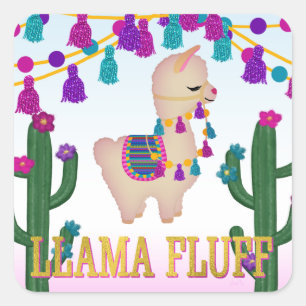 Sticker Carré LAMA FLUFF Carré Treat Bag Topps