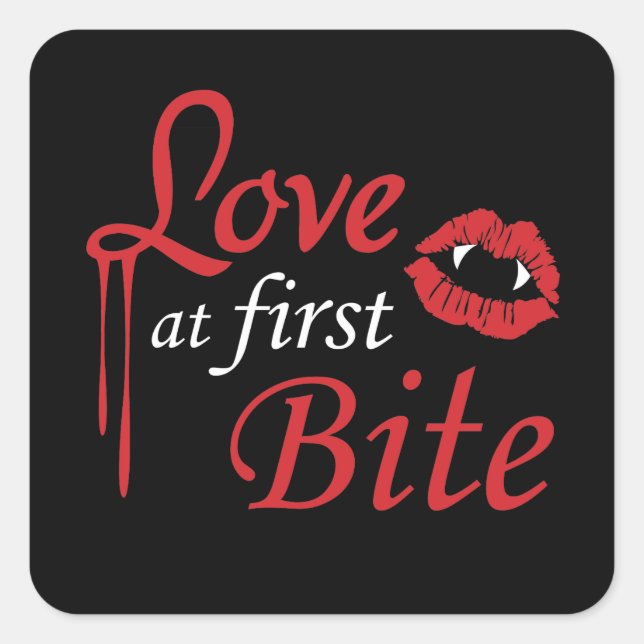 Sticker Carré L'amour à la première morsure (Devant)