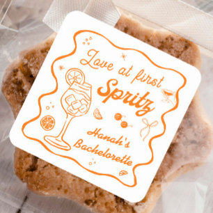 Sticker Carré L'amour au premier spritz Enterrement de vie de je