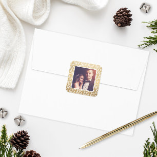 Sticker Carré L'amour de l'or moderne en Mariage de script photo