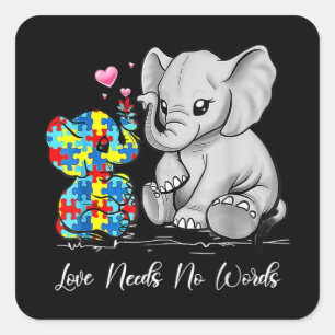 Sticker Carré L'Amour De sensibilisation sur l'autisme N'A Pas B