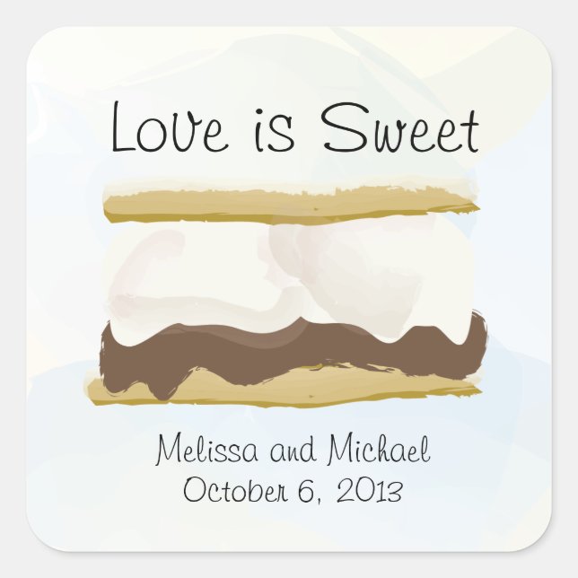 Sticker Carré L'Amour Des Smores Est Doux (Devant)