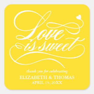 STICKER CARRÉ L'AMOUR ÉLÉGANT CLASSÉ EST DES BÂTIMENTS DE MARIAG