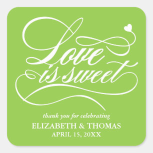 STICKER CARRÉ L'AMOUR ÉLÉGANT CLASSÉ EST DES BÂTIMENTS DE MARIAG
