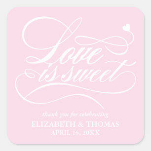 STICKER CARRÉ L'AMOUR ÉLÉGANT CLASSÉ EST DES BÂTIMENTS DE MARIAG