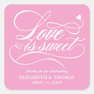 STICKER CARRÉ L'AMOUR ÉLÉGANT CLASSÉ EST DES BÂTIMENTS DE MARIAG
