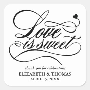 STICKER CARRÉ L'AMOUR ÉLÉGANT CLASSÉ EST DES BÂTIMENTS DE MARIAG
