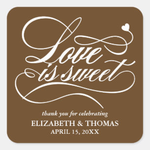 STICKER CARRÉ L'AMOUR ÉLÉGANT CLASSÉ EST DES BÂTIMENTS DE MARIAG