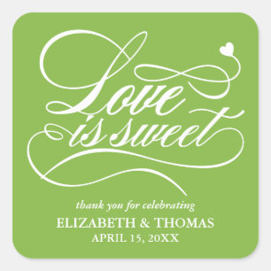 STICKER CARRÉ L'AMOUR ÉLÉGANT CLASSÉ EST DES BÂTIMENTS DE MARIAG